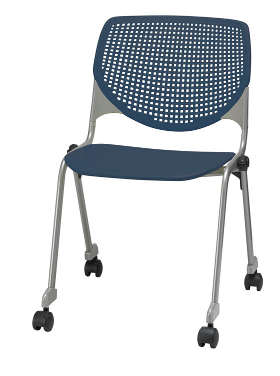 Poly Stack Chair with Perforated Back by KFI Seating