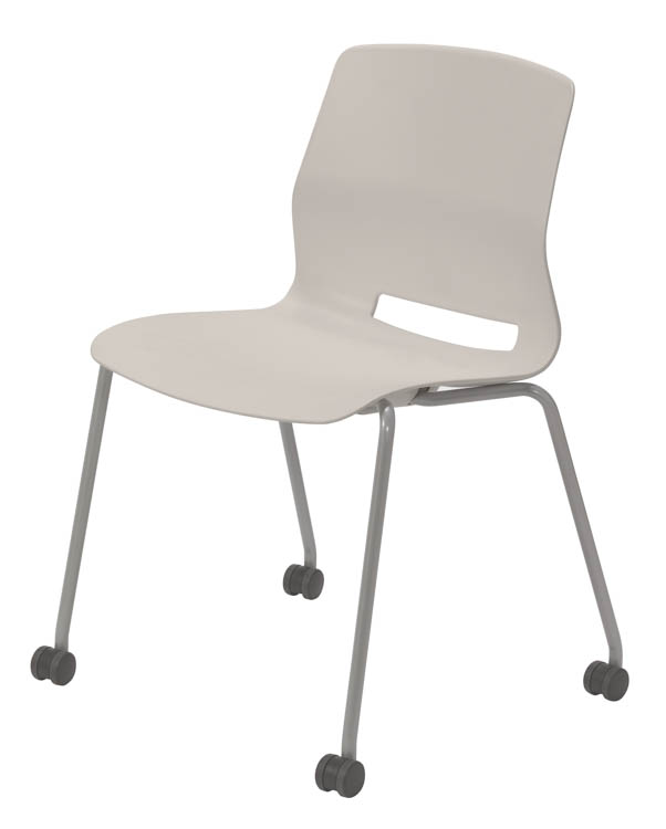 Armless Stack Chair with Casters by KFI Seating