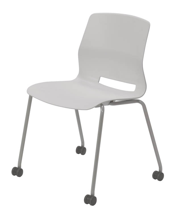 Armless Stack Chair with Casters by KFI Seating