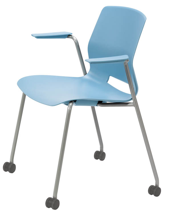 Stacking Arm Chair with Casters by KFI Seating