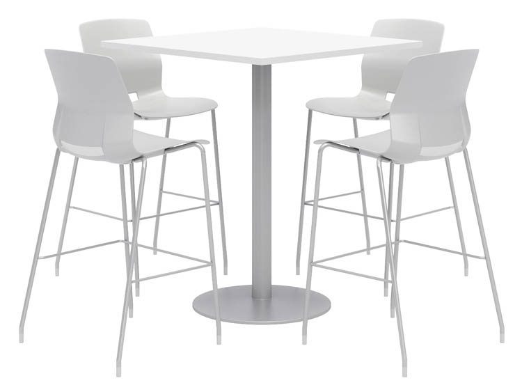 36in Square Bistro Table with 4 Stools by KFI Seating