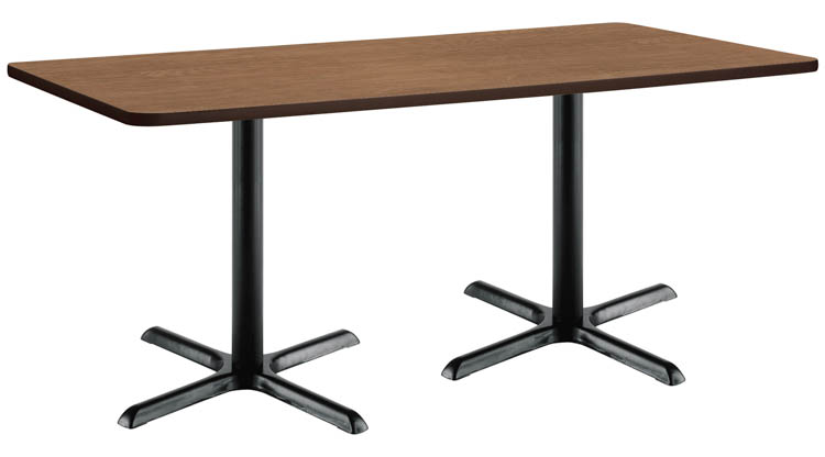 6ft W x 30in D x 36in H Breakroom Table, X-Base by KFI Seating