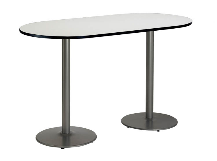 6ft x 30in RaceTrack Pedestal Table by KFI Seating