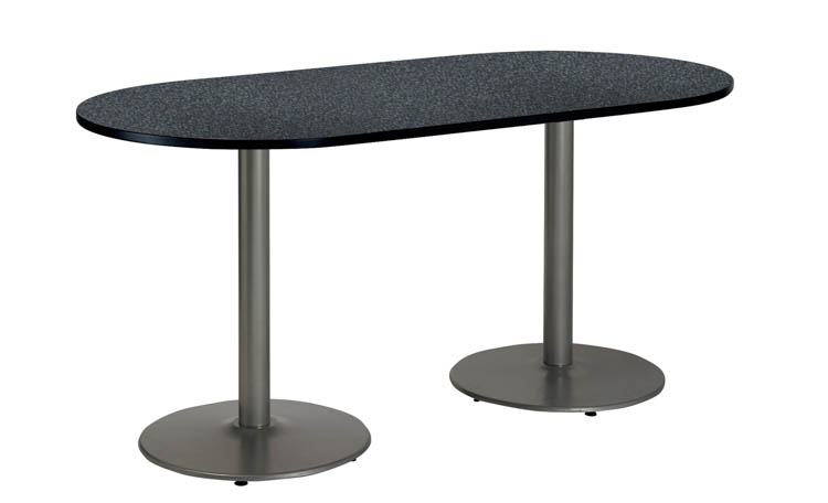 6ft x 30in RaceTrack Pedestal Table by KFI Seating