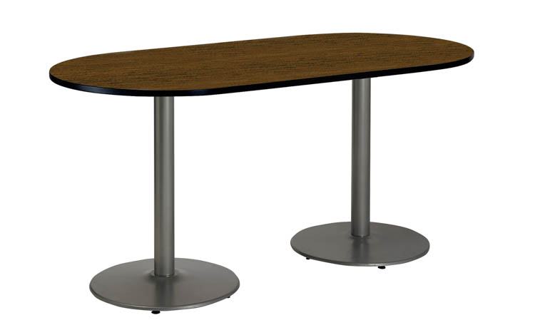 6ft x 30in RaceTrack Pedestal Table by KFI Seating
