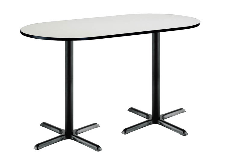 6ft x 30in RaceTrack Pedestal Table by KFI Seating