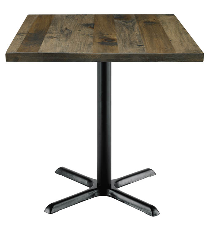 30in Square Vintage Wood Top Table by KFI Seating