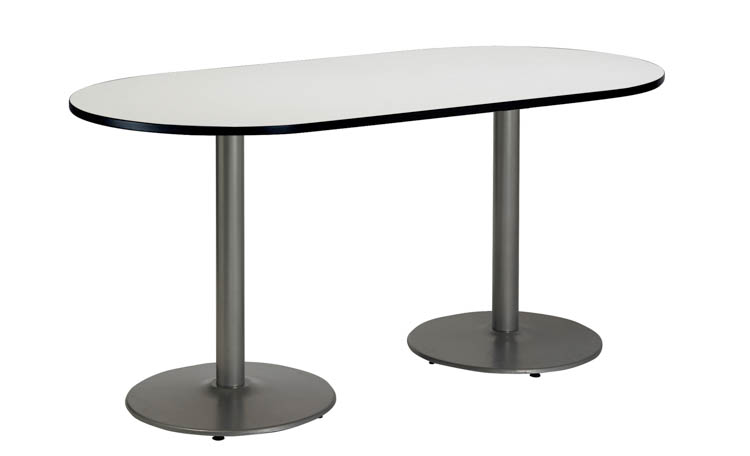 6ft x 36in RaceTrack Pedestal Table by KFI Seating