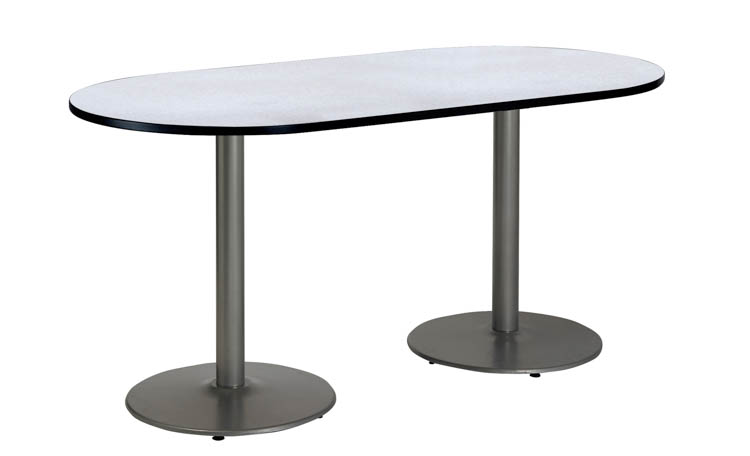 6ft x 36in RaceTrack Pedestal Table by KFI Seating