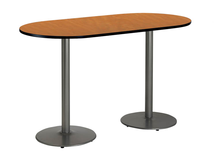 6ft x 36in RaceTrack Pedestal Table by KFI Seating