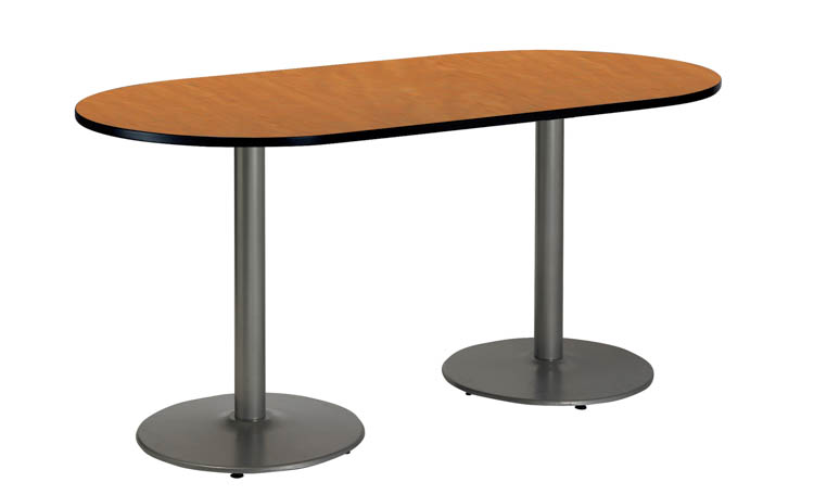 6ft x 36in RaceTrack Pedestal Table by KFI Seating