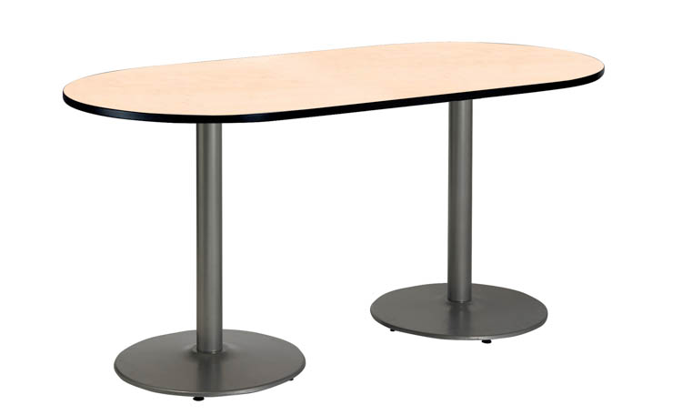6ft x 36in RaceTrack Pedestal Table by KFI Seating