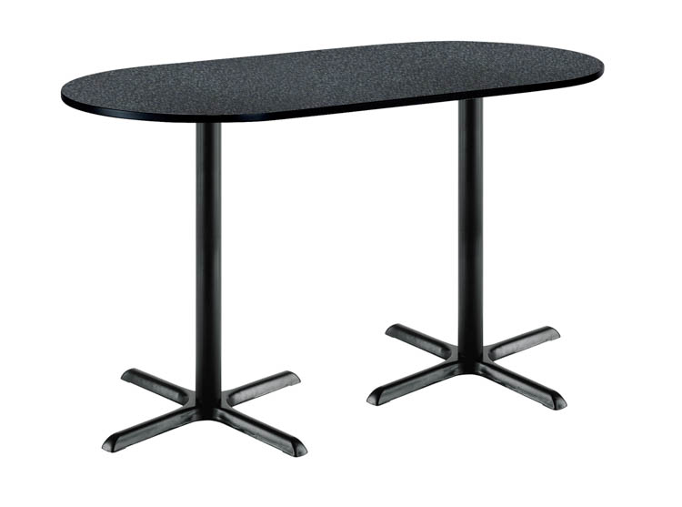 6ft W x 36in D x 42in H Racetrack Pedestal Table by KFI Seating