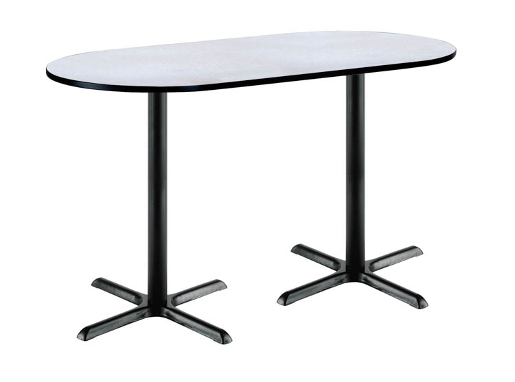 6ft W x 36in D x 42in H Racetrack Pedestal Table by KFI Seating