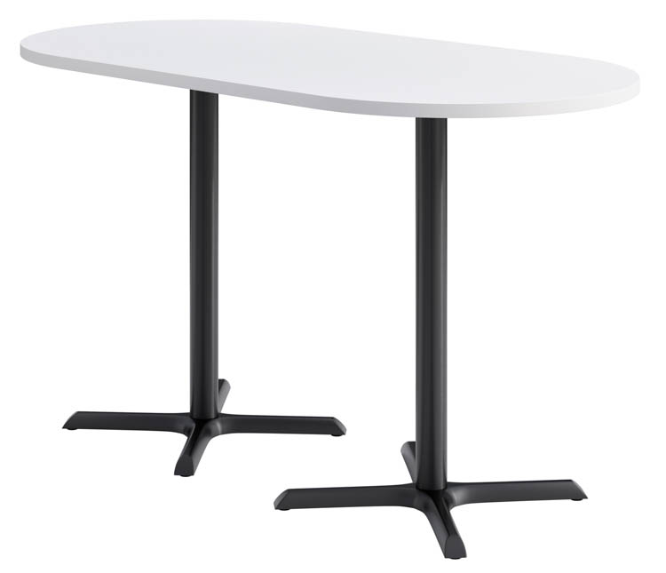 36in x 72in Racetrack, Bar Height, Pedestal Table by KFI Seating