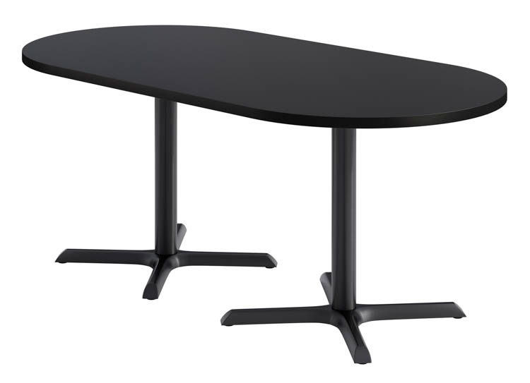 36in x 72in Racetrack Pedestal Table by KFI Seating