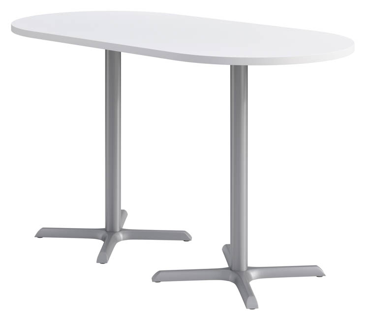 36in x 72in Racetrack, Bar Height, Pedestal Table by KFI Seating