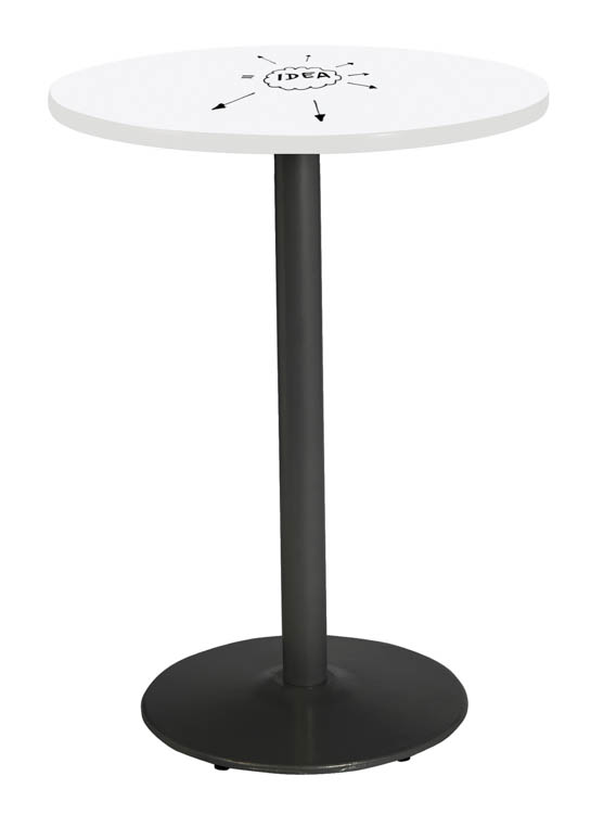 36in Round Pedestal Table with Whiteboard Top &amp; 41in H Round Base by KFI Seating