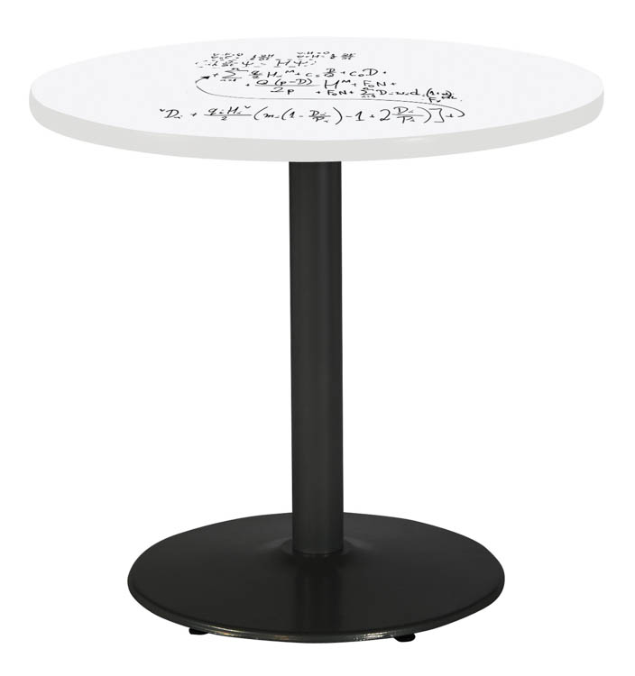 36in Round Pedestal Table with Whiteboard Top &amp; 29in H Round Base by KFI Seating