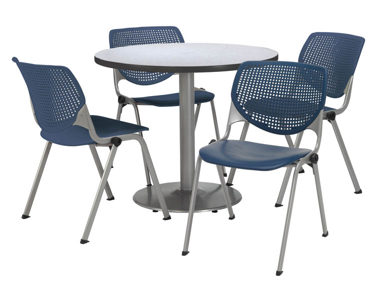 Cafeteria Table with 4 Chairs by KFI Seating