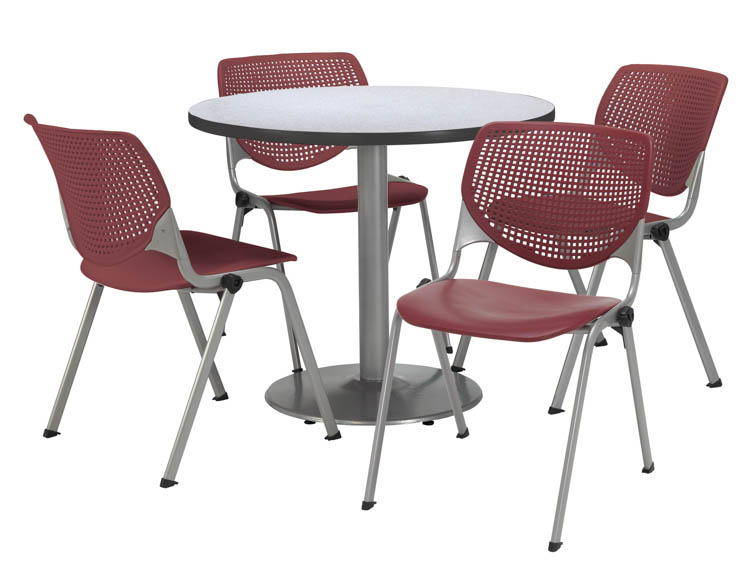 Cafeteria Table with 4 Chairs by KFI Seating