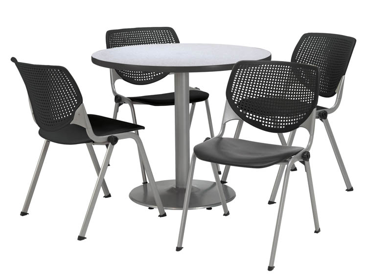 Cafeteria Table with 4 Chairs by KFI Seating