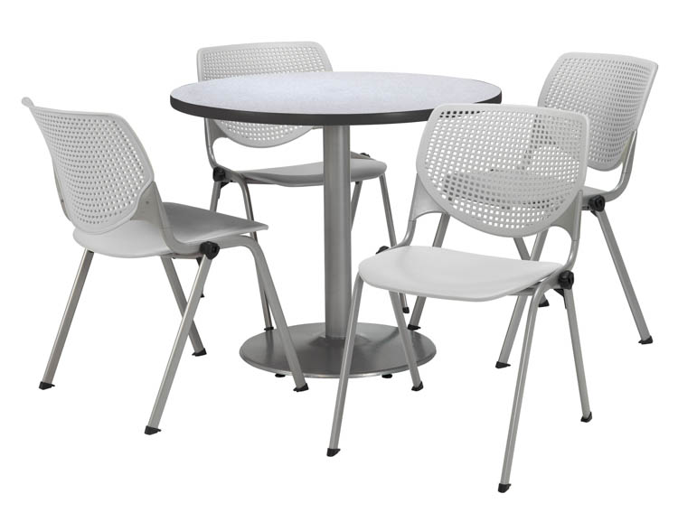 Cafeteria Table with 4 Chairs by KFI Seating
