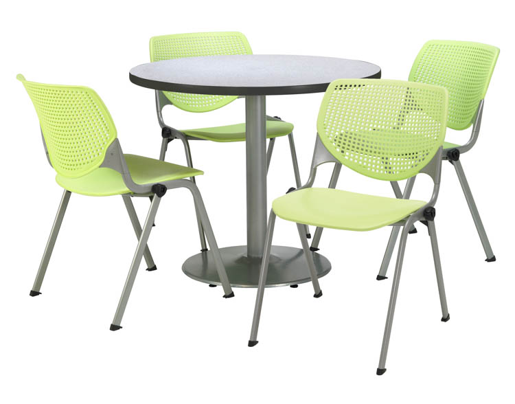 Cafeteria Table with 4 Chairs by KFI Seating