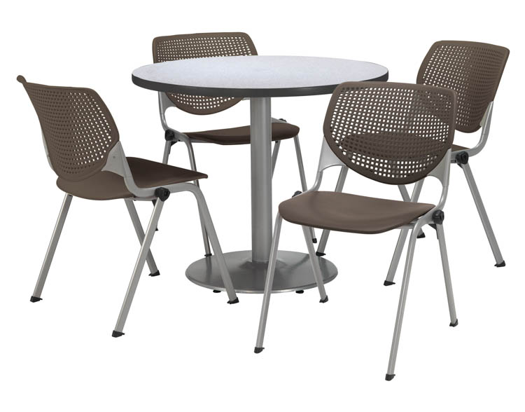 Cafeteria Table with 4 Chairs by KFI Seating
