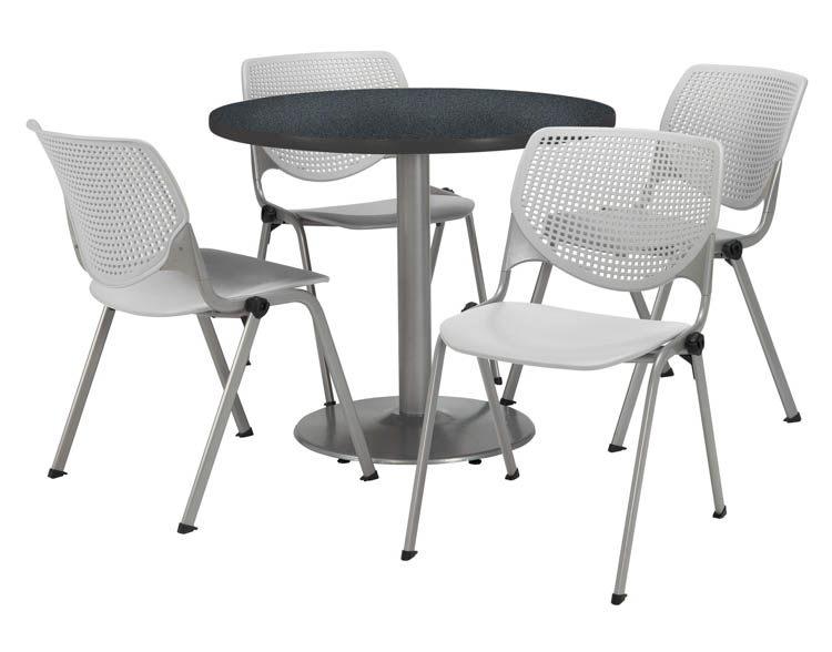 Cafeteria Table with 4 Chairs by KFI Seating