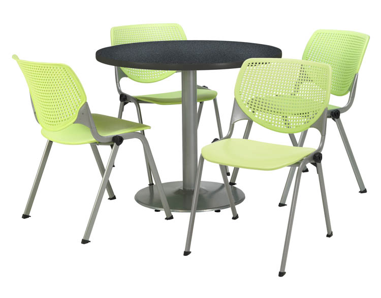 Cafeteria Table with 4 Chairs by KFI Seating