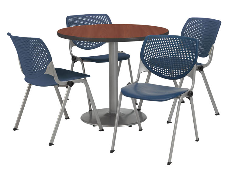 Cafeteria Table with 4 Chairs by KFI Seating