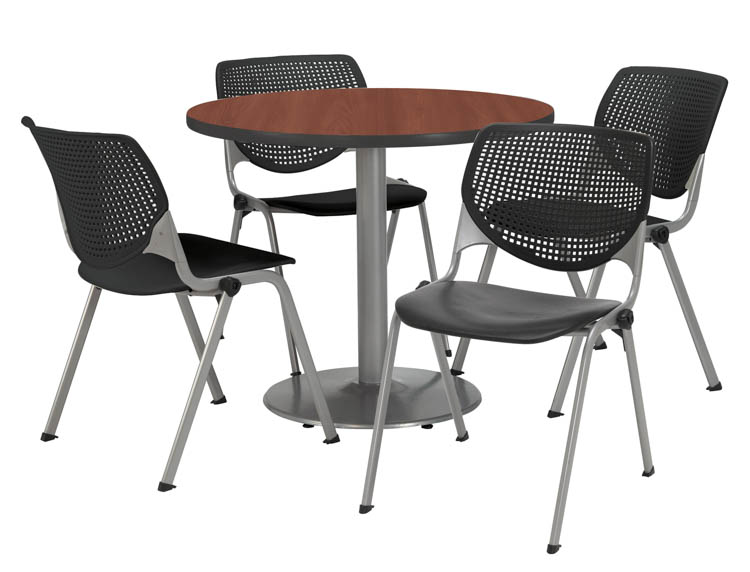 Cafeteria Table with 4 Chairs by KFI Seating