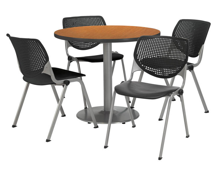 Cafeteria Table with 4 Chairs by KFI Seating