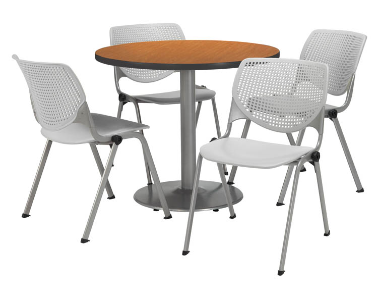 Cafeteria Table with 4 Chairs by KFI Seating