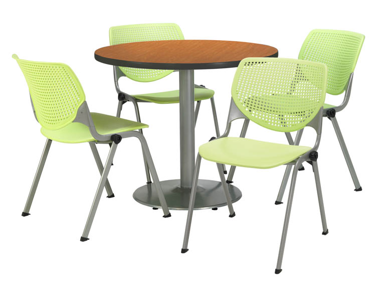 Cafeteria Table with 4 Chairs by KFI Seating