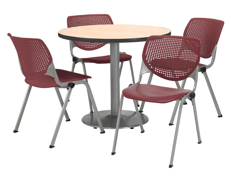 Cafeteria Table with 4 Chairs by KFI Seating