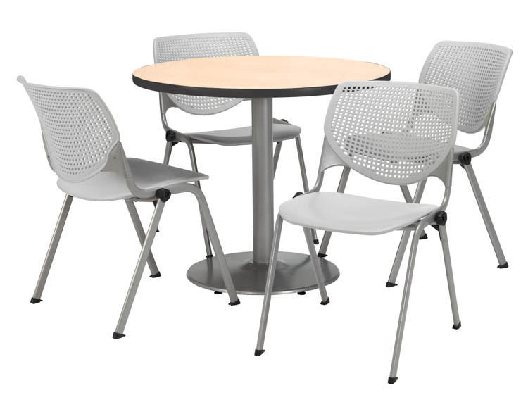 Cafeteria Table with 4 Chairs by KFI Seating
