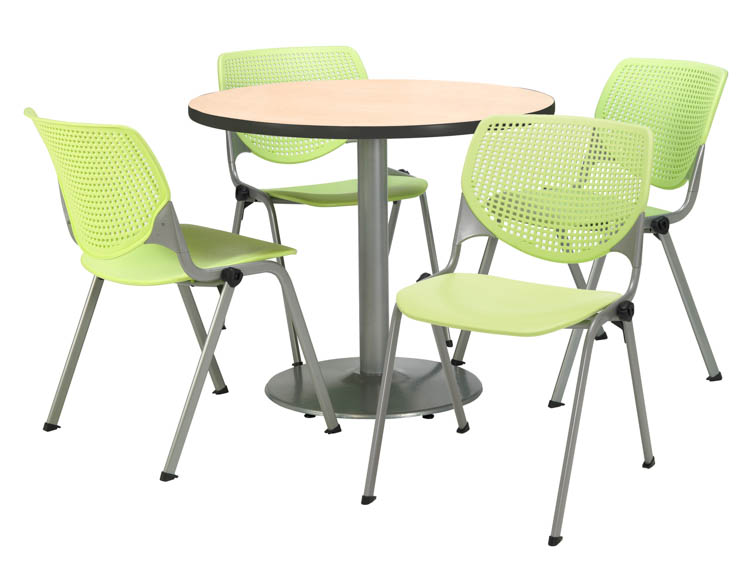 Cafeteria Table with 4 Chairs by KFI Seating