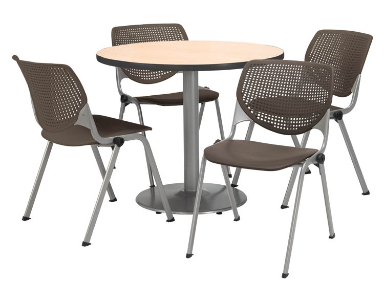 Cafeteria Table with 4 Chairs by KFI Seating