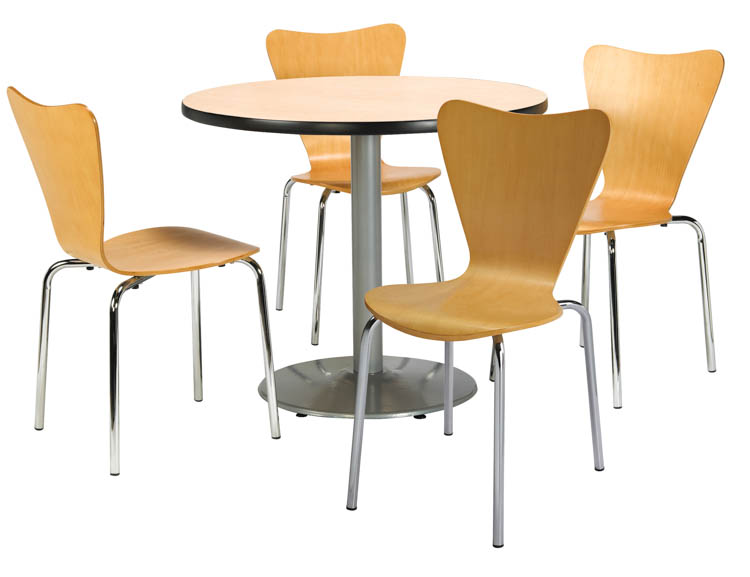 Cafeteria Table with 4 Chairs by KFI Seating