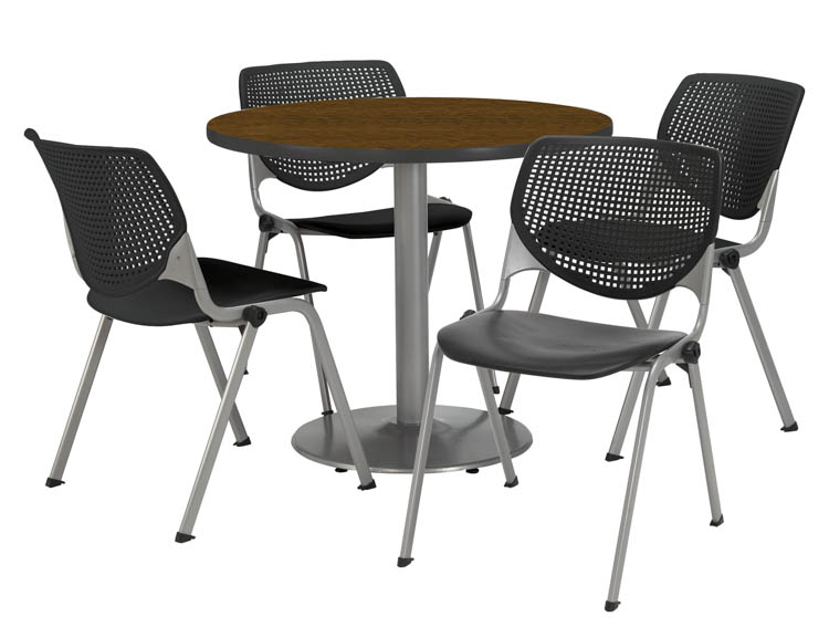 Cafeteria Table with 4 Chairs by KFI Seating