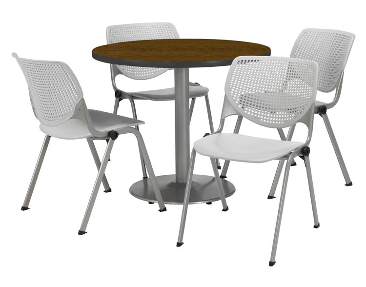 Cafeteria Table with 4 Chairs by KFI Seating