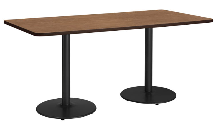8ft W x 42in D x 36in H  Conference Table, Round Base by KFI Seating