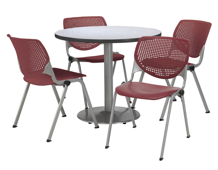 Cafeteria Table with 4 Chairs by KFI Seating