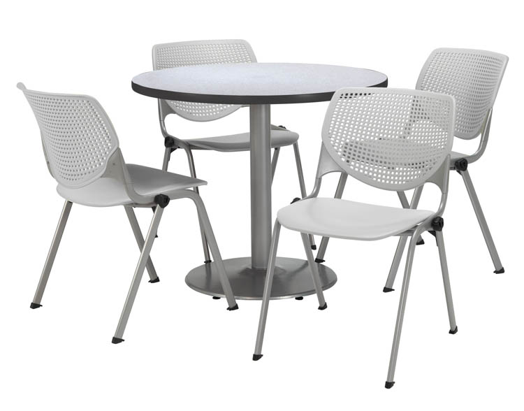 Cafeteria Table with 4 Chairs by KFI Seating
