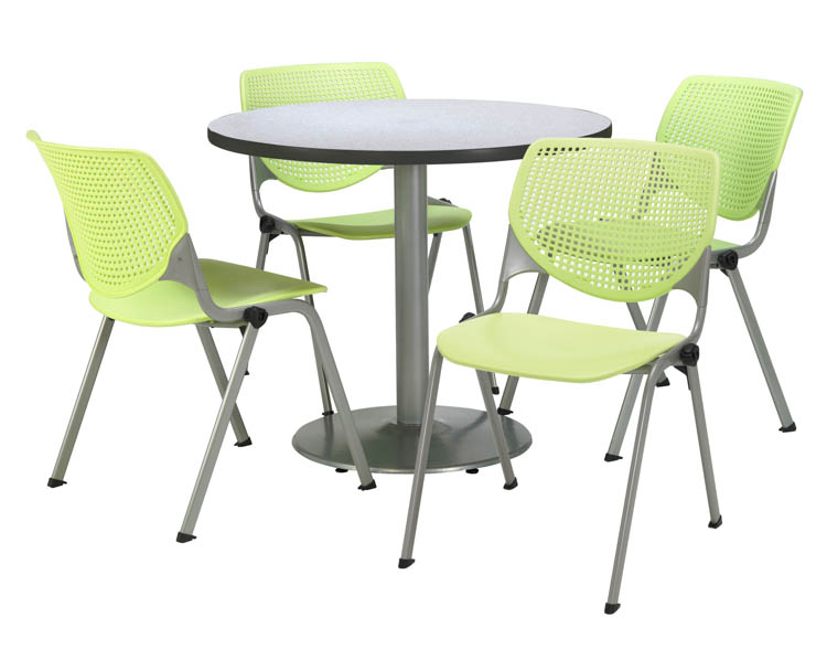Cafeteria Table with 4 Chairs by KFI Seating