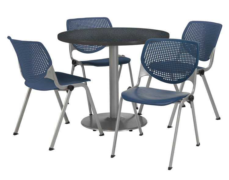 Cafeteria Table with 4 Chairs by KFI Seating