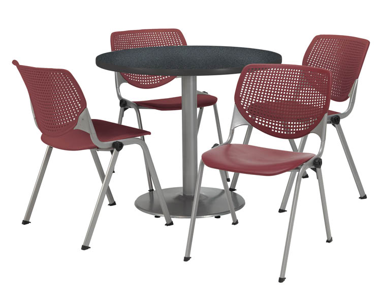 Cafeteria Table with 4 Chairs by KFI Seating