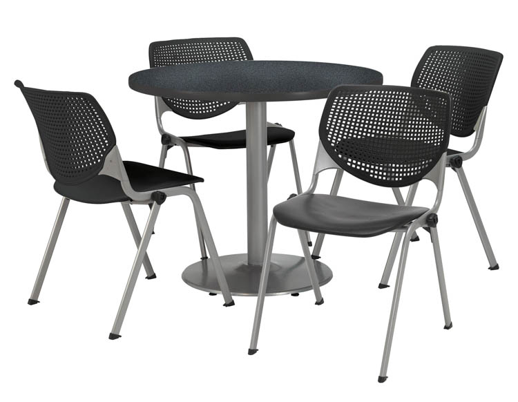 Cafeteria Table with 4 Chairs by KFI Seating